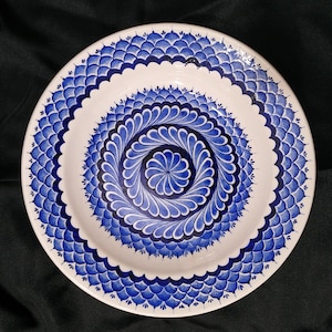 Traditional Handpainted Turkish Tile, Decorative Wall Art, Blue white Design