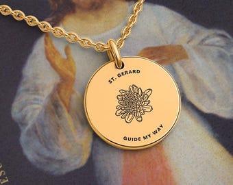 St. Gerard Medal Necklace: Patron Saint of Mothers, Expectant Mothers - Catholic Jewelry