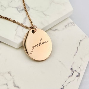 Yeshua, Name of Jesus, Pendant Necklace, Christian Baptism, Confirmation Gift for Goddaughter, Godmother, Birthday, Faith Necklace