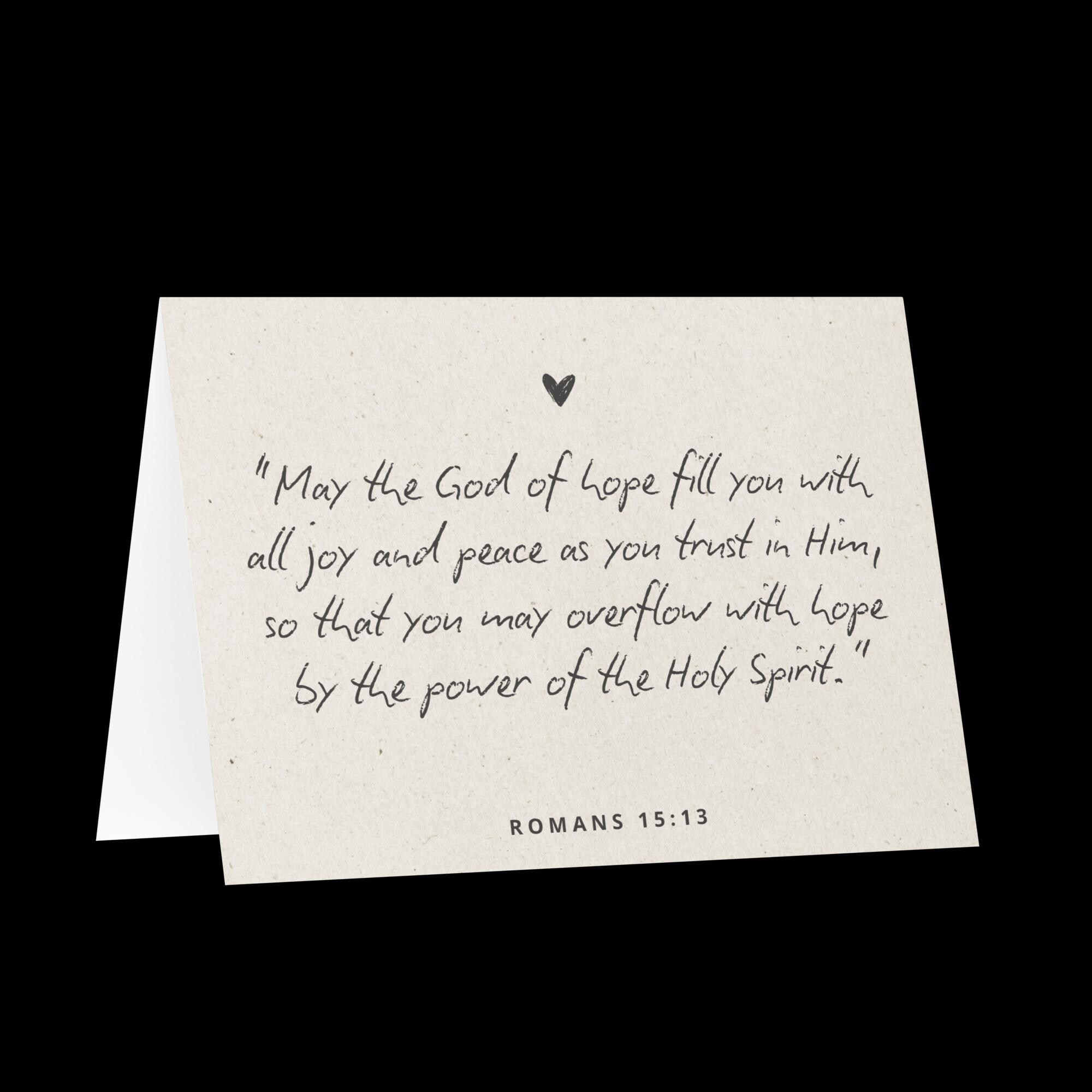 Confirmation Greeting Card, Scripture Quote and Blessing, Romans 15:13 ...