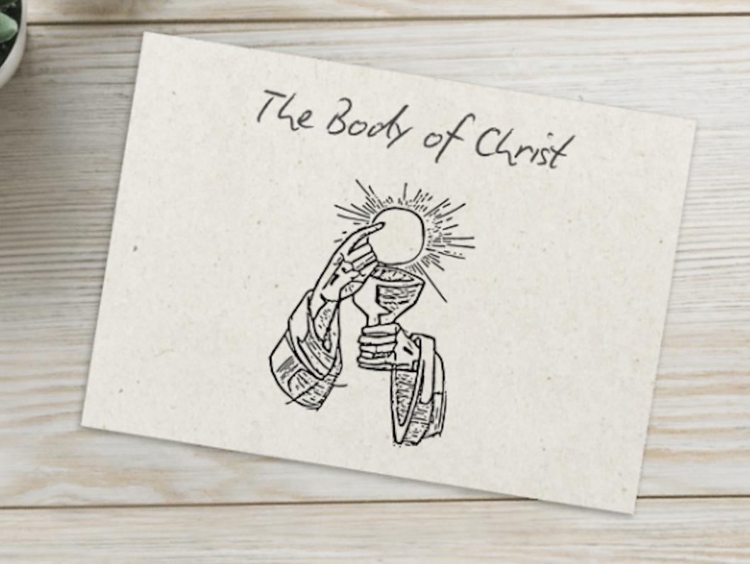 First Holy Communion Card, First Eucharist Greeting Card, Gift for Sacrament, Blessed Sacrament, The Body of Christ, Printable PDF