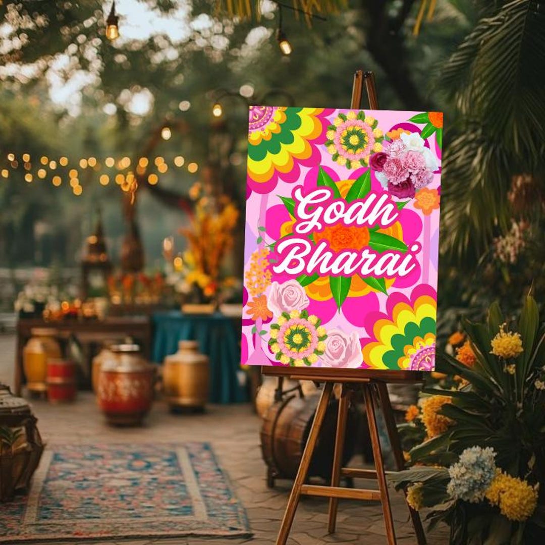 Godh Bharai Indian Baby Shower Poster: Printable Home Decor (digital ...