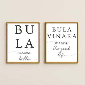 Bula Fiji Poster, Bula Vinaka Poster , Bula Fiji Poster, Fijian Language, Home Decor, Digital Download, Printable Wall Art, Fijian Art