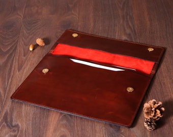 Leather Personalized Macbook Pro 13 Case Gift, Custom Laptop Bag, Engraved Document Holder, Macbook Air Case, Crazy Horse Leather Briefcase