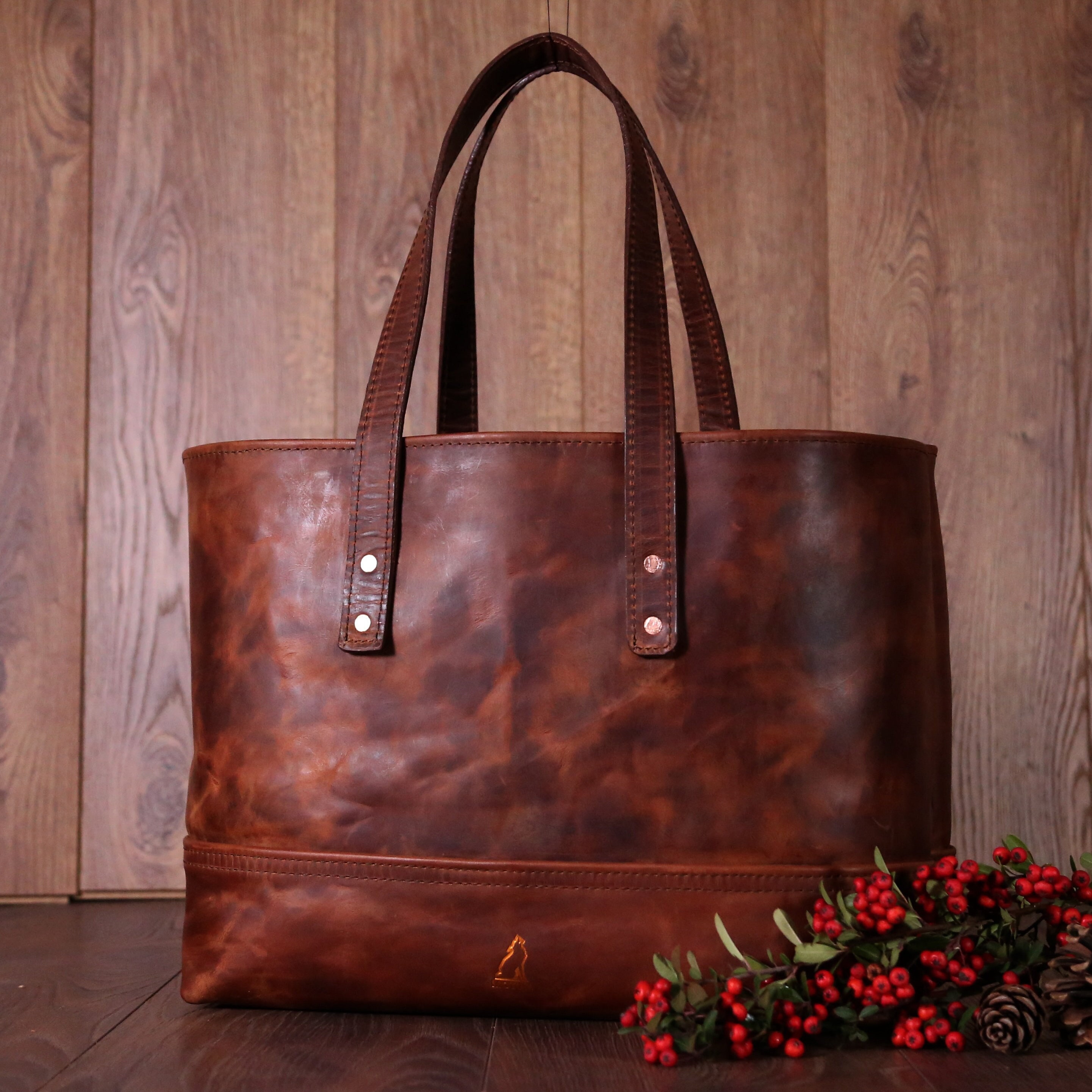 Personalized Genuine Leather Tote Bag
