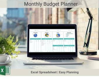 Monthly budget Excel spreadsheet | Budget planner and tracker template | Personal finance planner for income, expenses, and savings