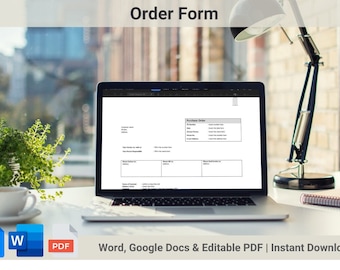 Order form | Purchase order | Purchase template | Compatible with Word, Google Docs, and editable PDF