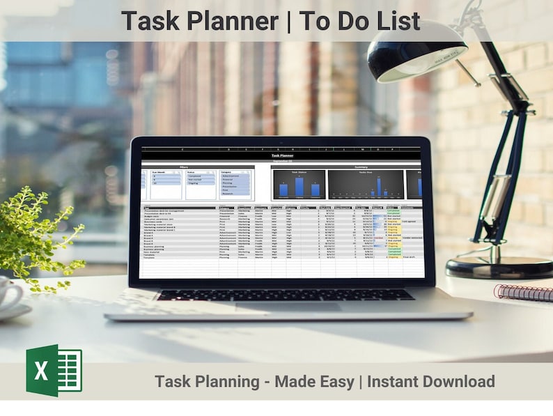 Task Planner to Do List Excel Spreadsheet Etsy