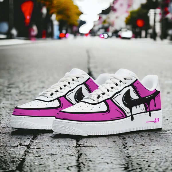 Air force 1 Custom • Custom Air Force 1  Drip Purple • Custom Sneakers • Custom Shoes • Handpainted Sneakers • Womens Shoes •Mens Shoes•M006