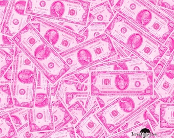 Dollar seamless background pink color instant download sublimation digital paper