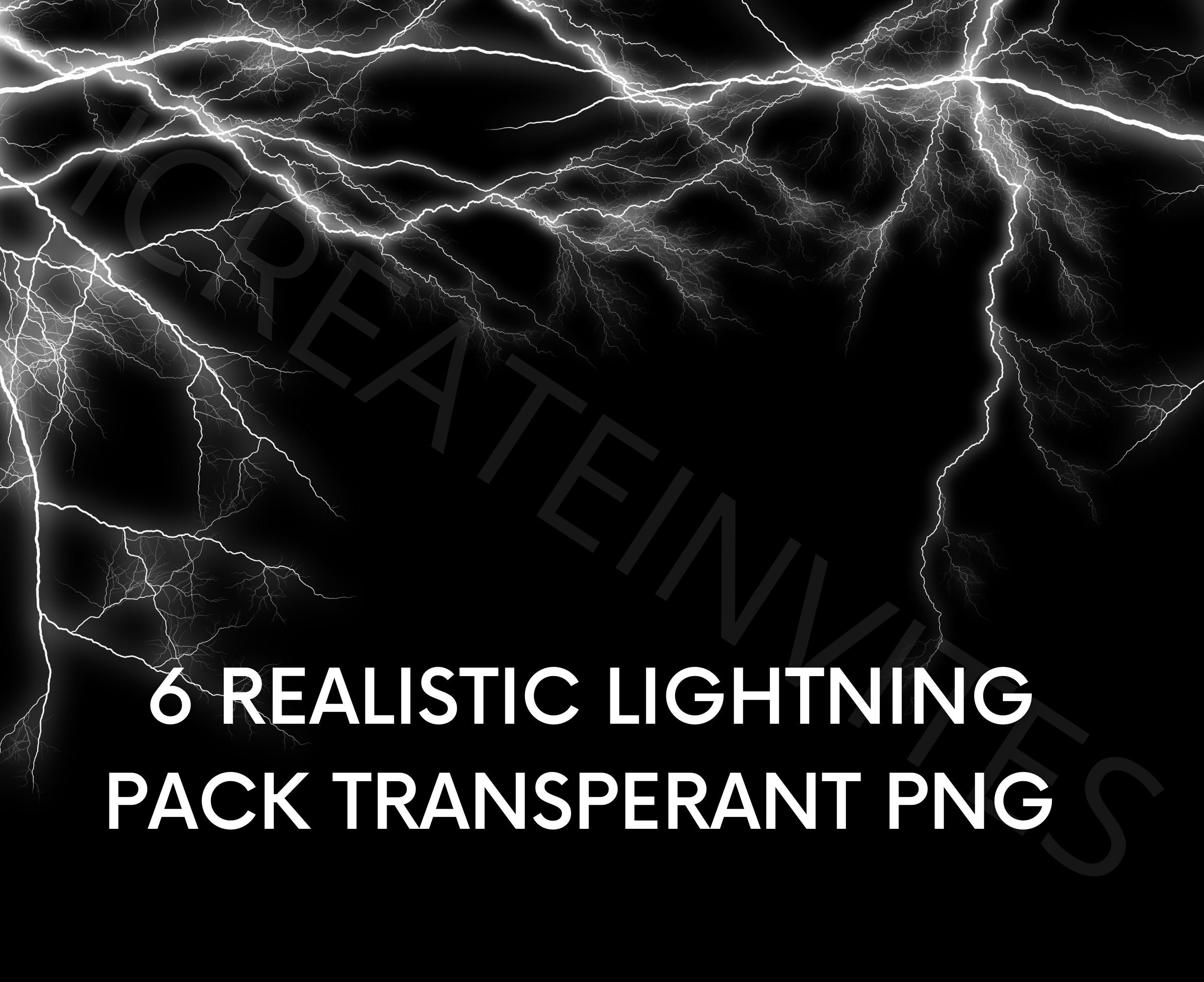 Lightning Overlay Pack Transparent Background Png Etsy