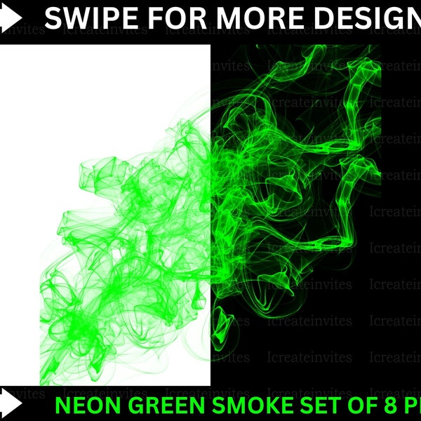 Neon green tumbler smoke overlay transparent background png file