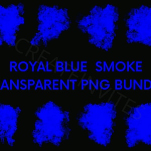 Royal blue smoke cloud overlay bundle transparent background png file