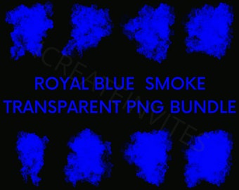Royal blue smoke cloud overlay bundle transparent background png file