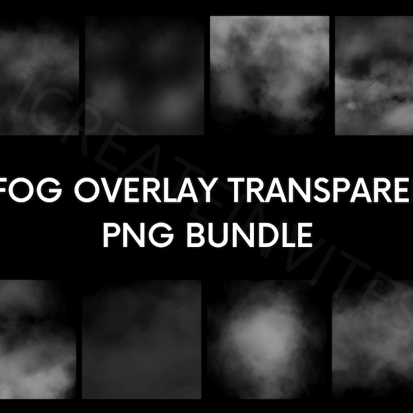 Fog overlay smoke overlays transparent background png bundle