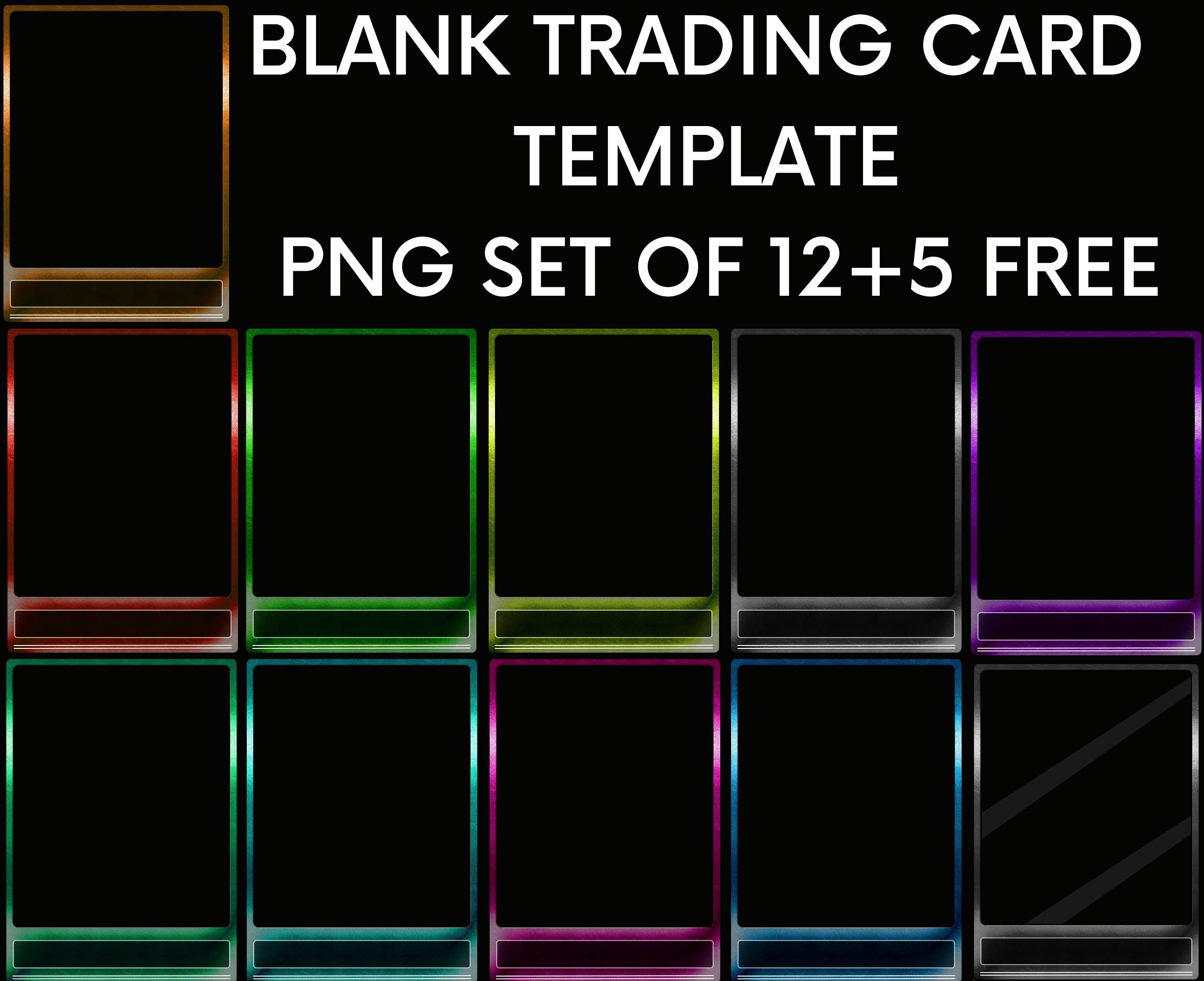 Blank Trading Card Template Png Transparent Background Set of 12 5 Set