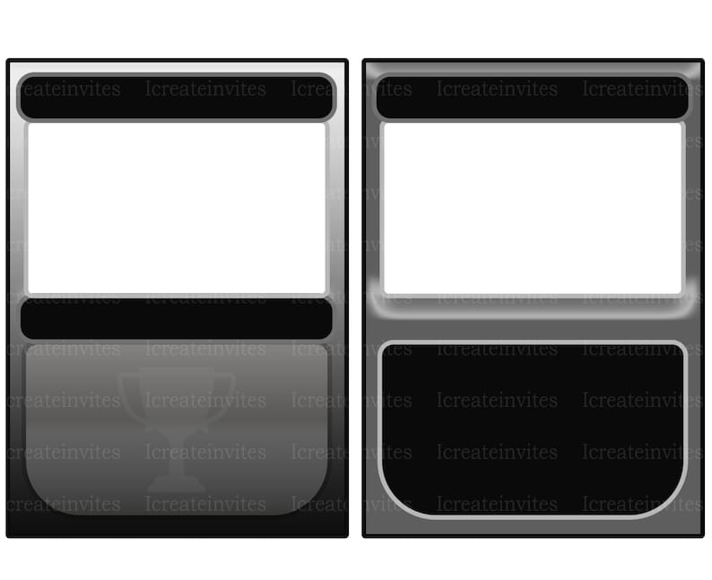 Blank Trading Card Template in Gray Color Transparent Background Png