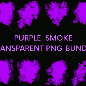 Purple smoke cloud overlay pack transparent background png file
