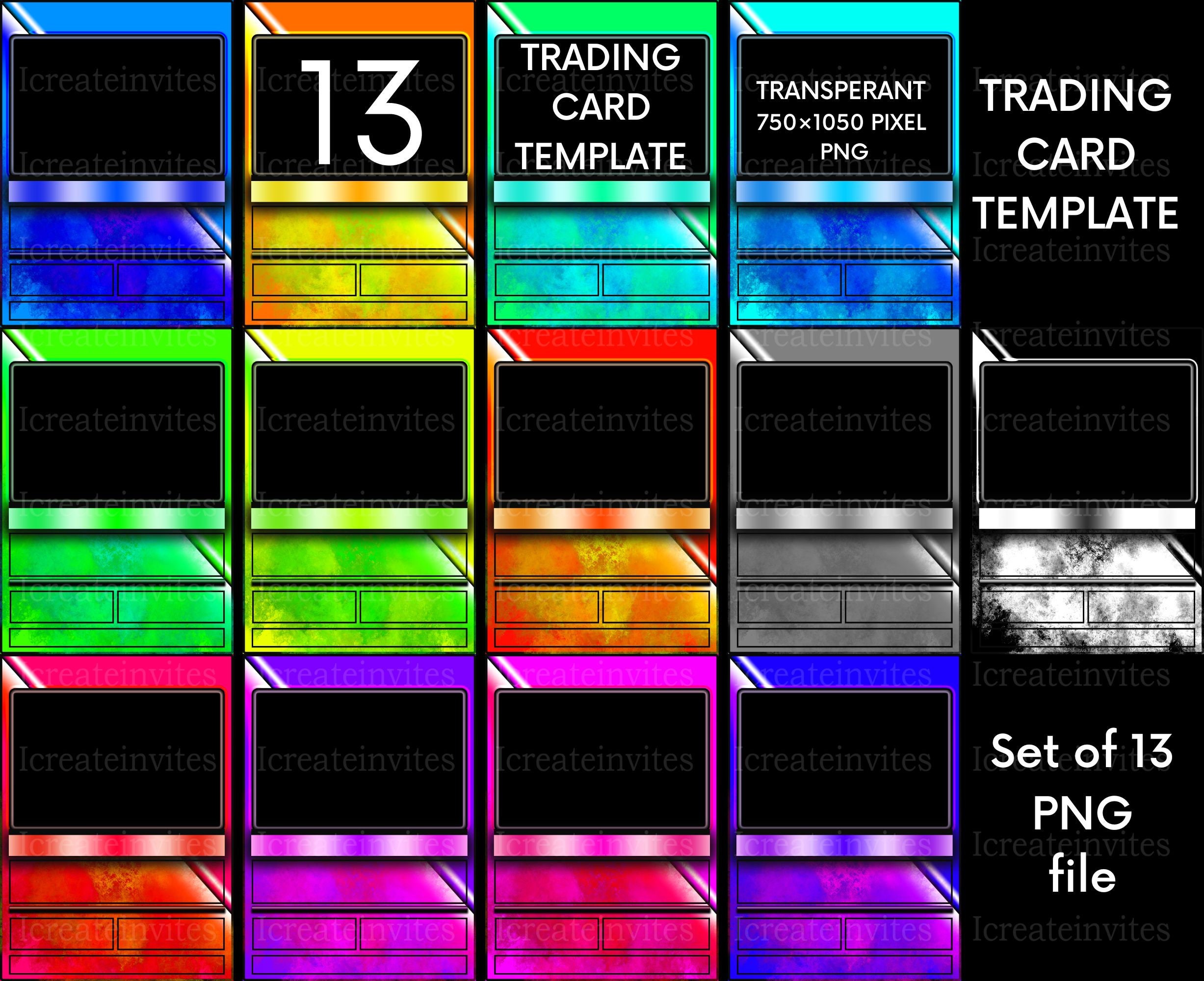 Trading Card Template Transparent Background Png File Set of Etsy Trading Card Template Transparent Background Png File Set of Etsy