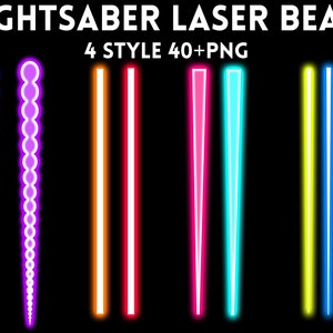 Lightsaber Laser Beam Overlays PNG In 4 Different Style 40 plus cliparts