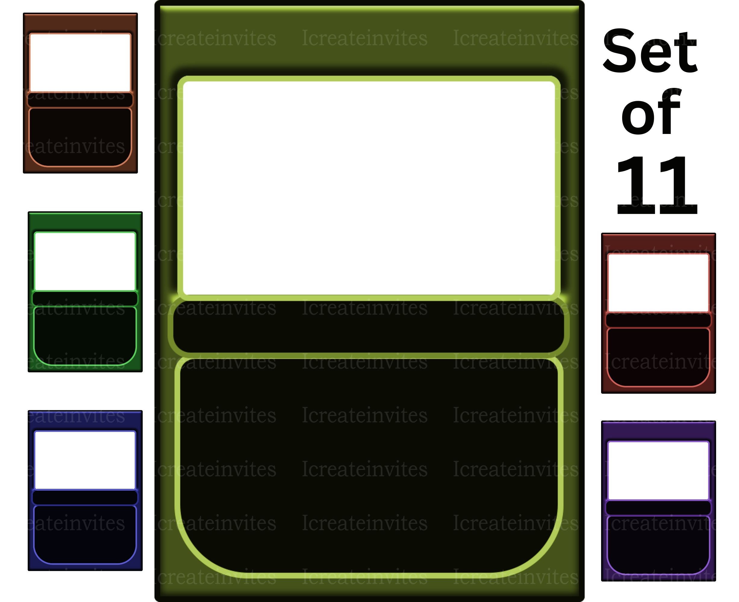 Blank Trading Card Template Transparent Background Png File Set of 11