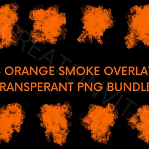Orange smoke png transparent background set of 8