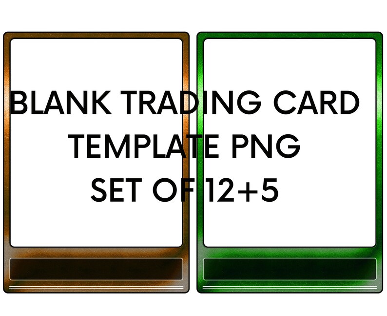Blank Trading Card Template Png Transparent Background Set of 125 Set