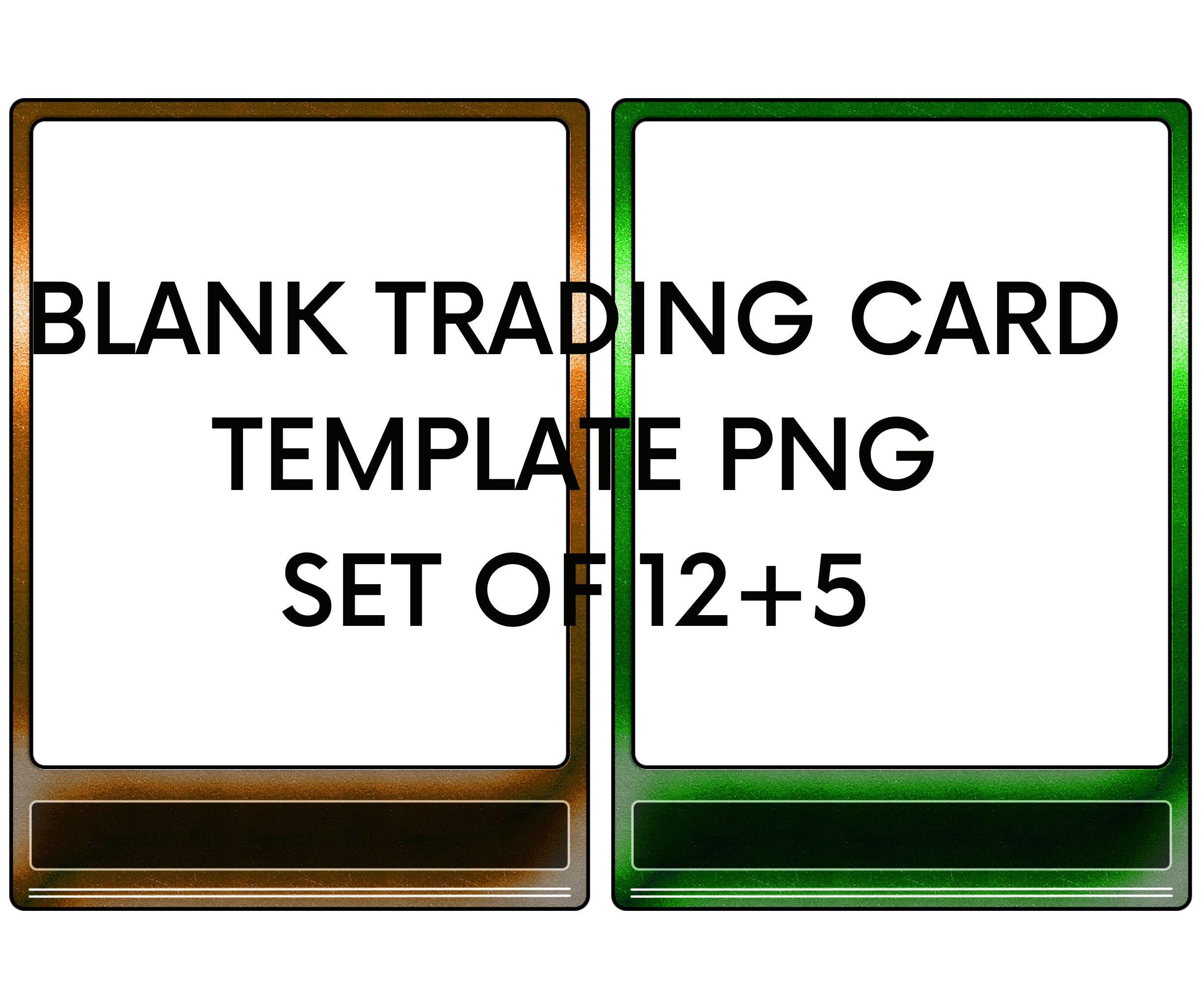 Blank Trading Card Template Png Transparent Background Set of 12 5 Set