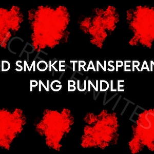 Red smoke cloud overlay bundle transparent background png file