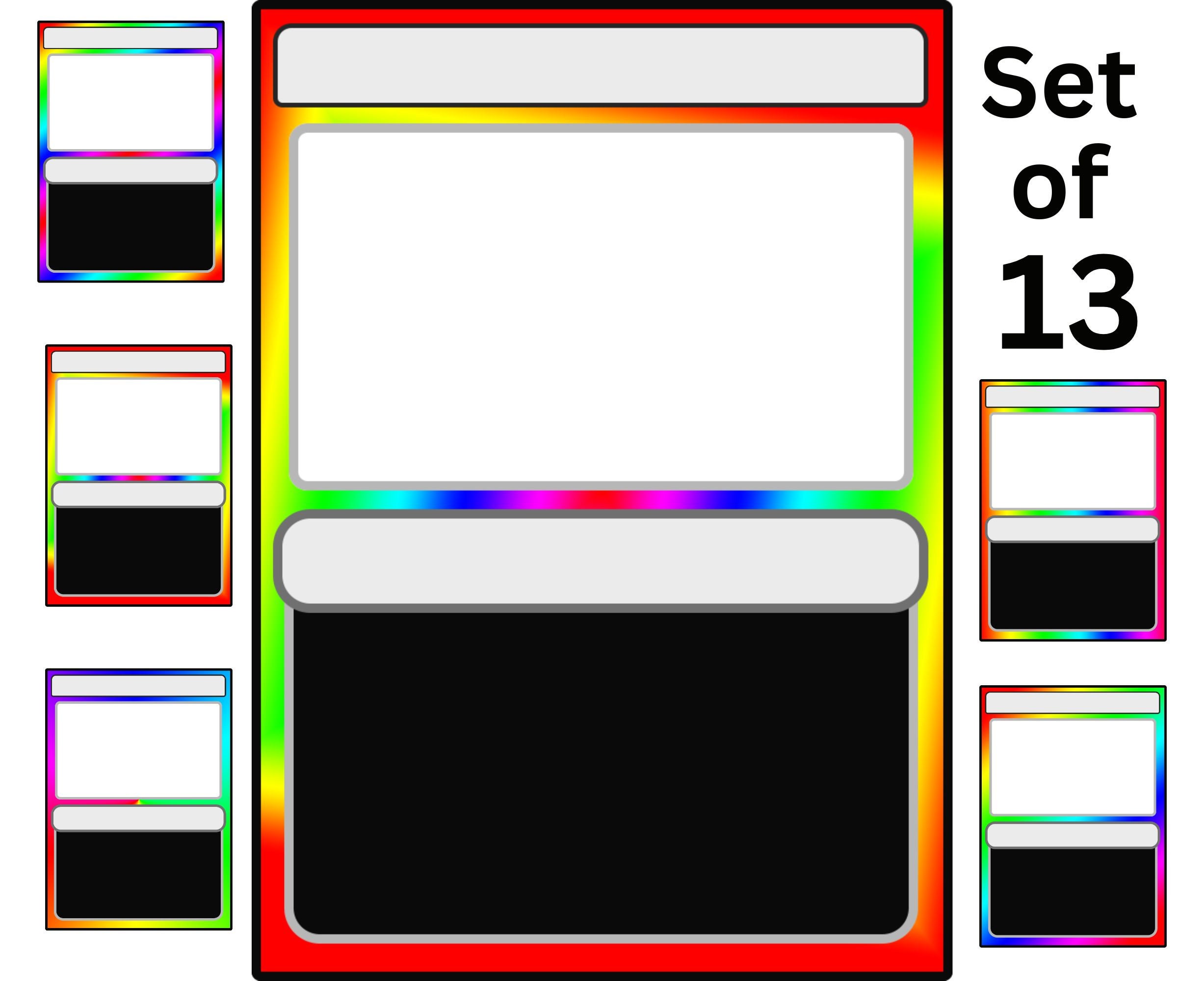 Blank Trading Card Template Rainbow Digital Cards for Events Blank Trading Card Template Rainbow Digital Cards for Events