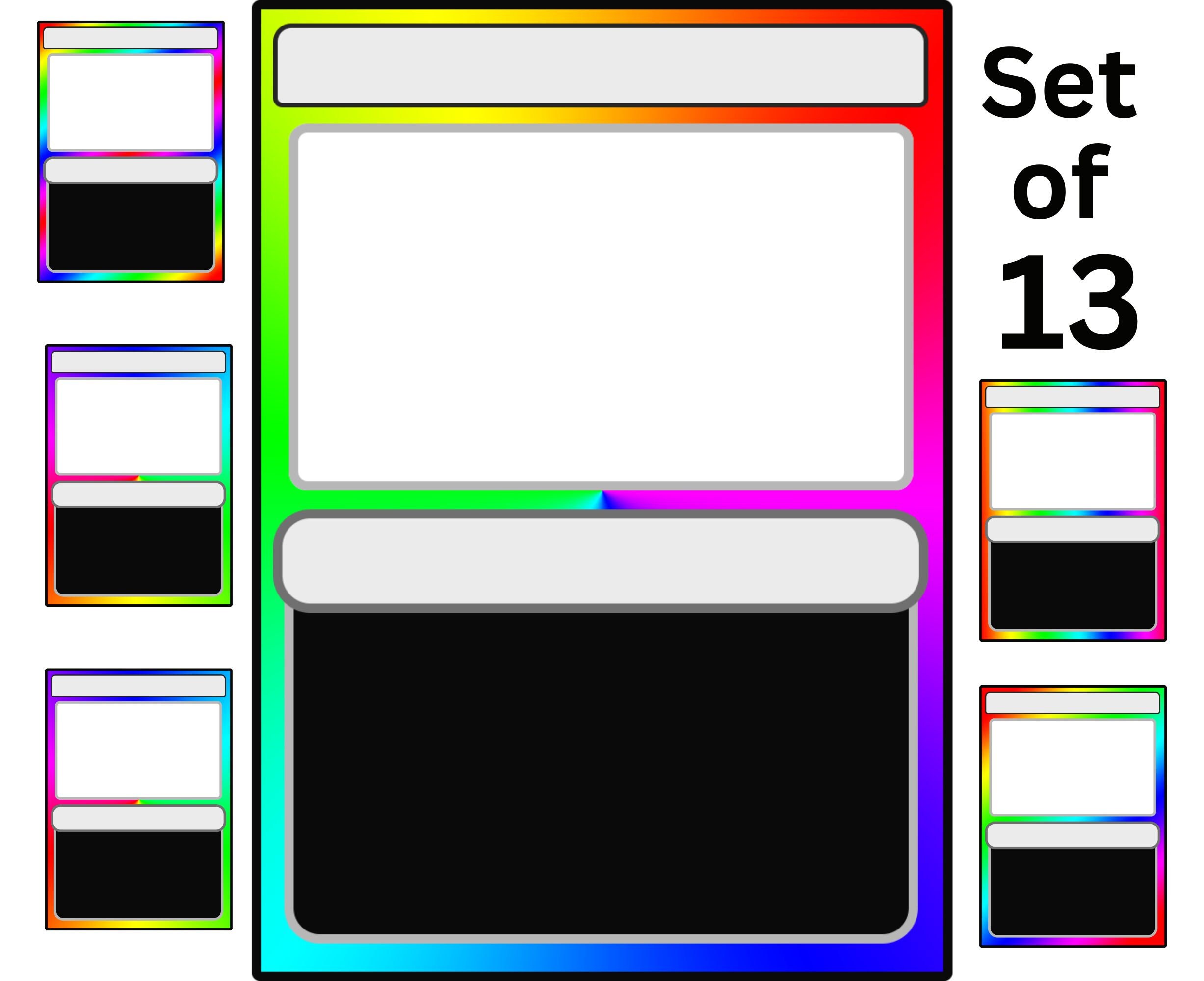 Blank Trading Card Template Rainbow Digital Cards for Events