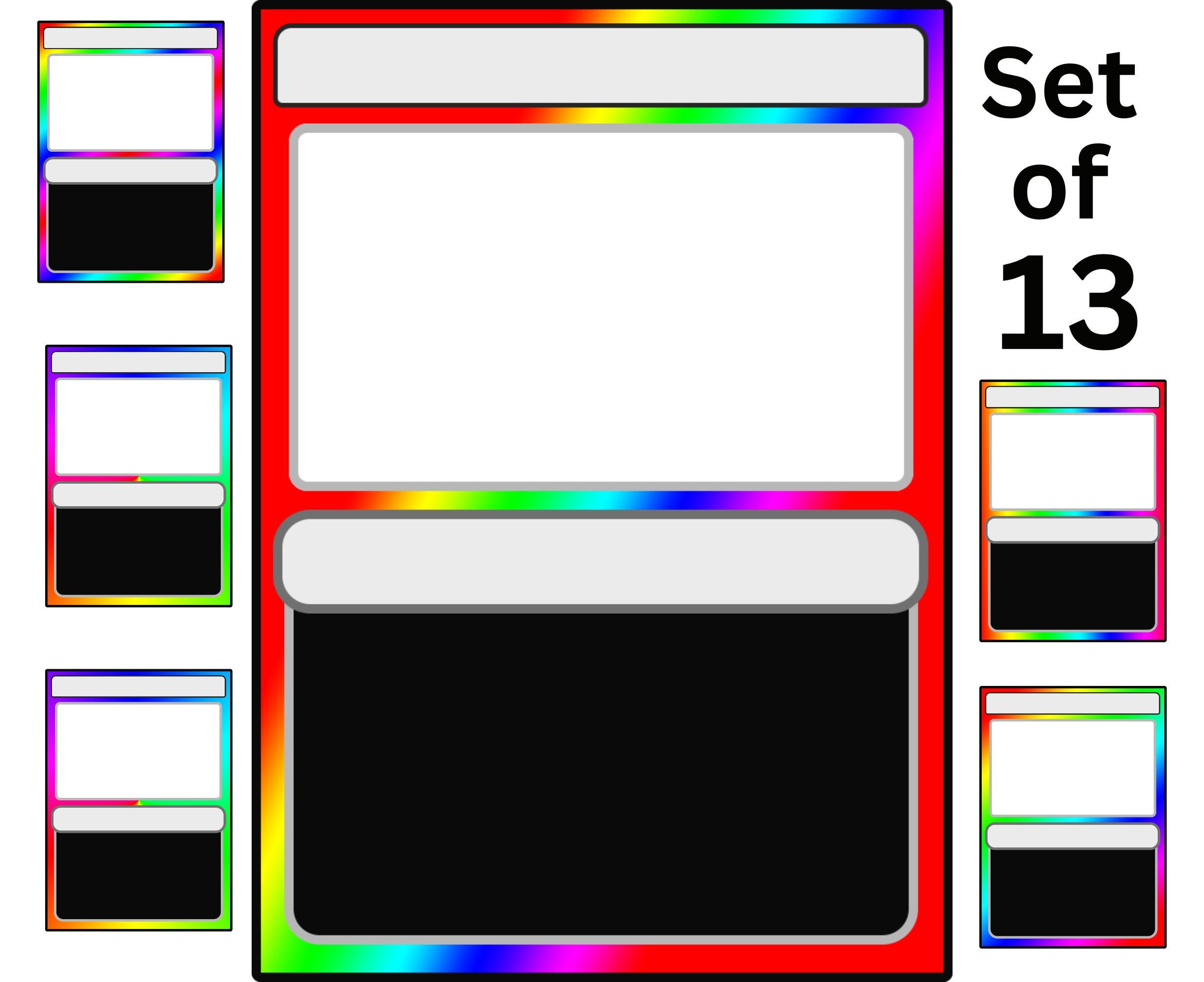 Blank Trading Card Template Rainbow Digital Cards for Events