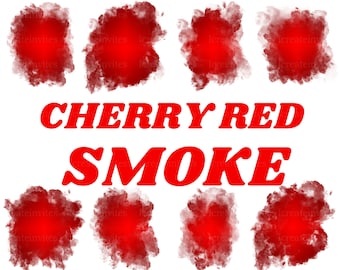Red smoke overlay for photography and print on demand transparent background png file