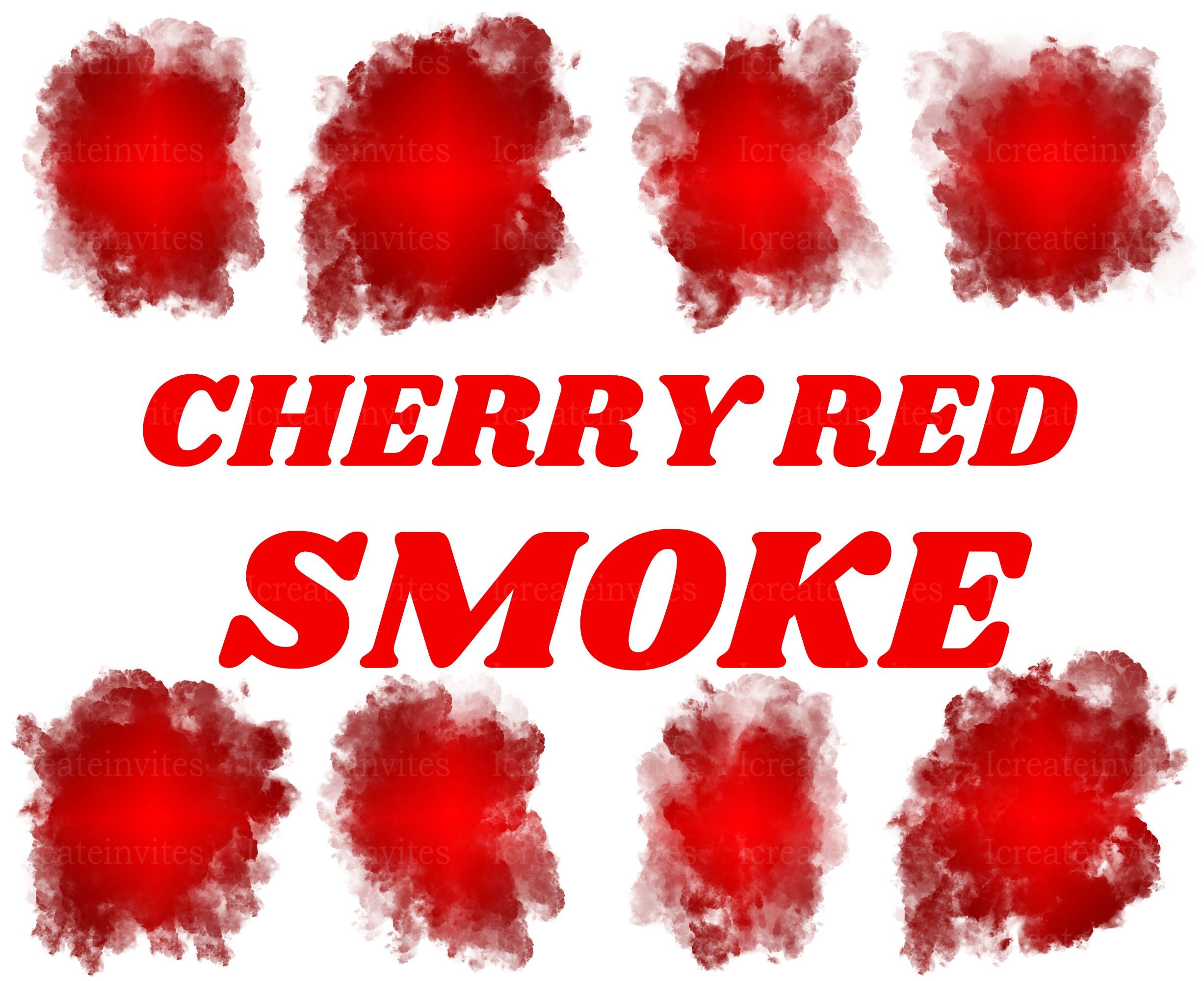 Red smoke overlay for photography and print on demand transparent background png file
