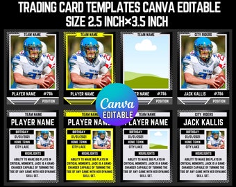 Canva Editable Trading Card Template, Personalized DIY Sport Card, Printable School Team Gifts