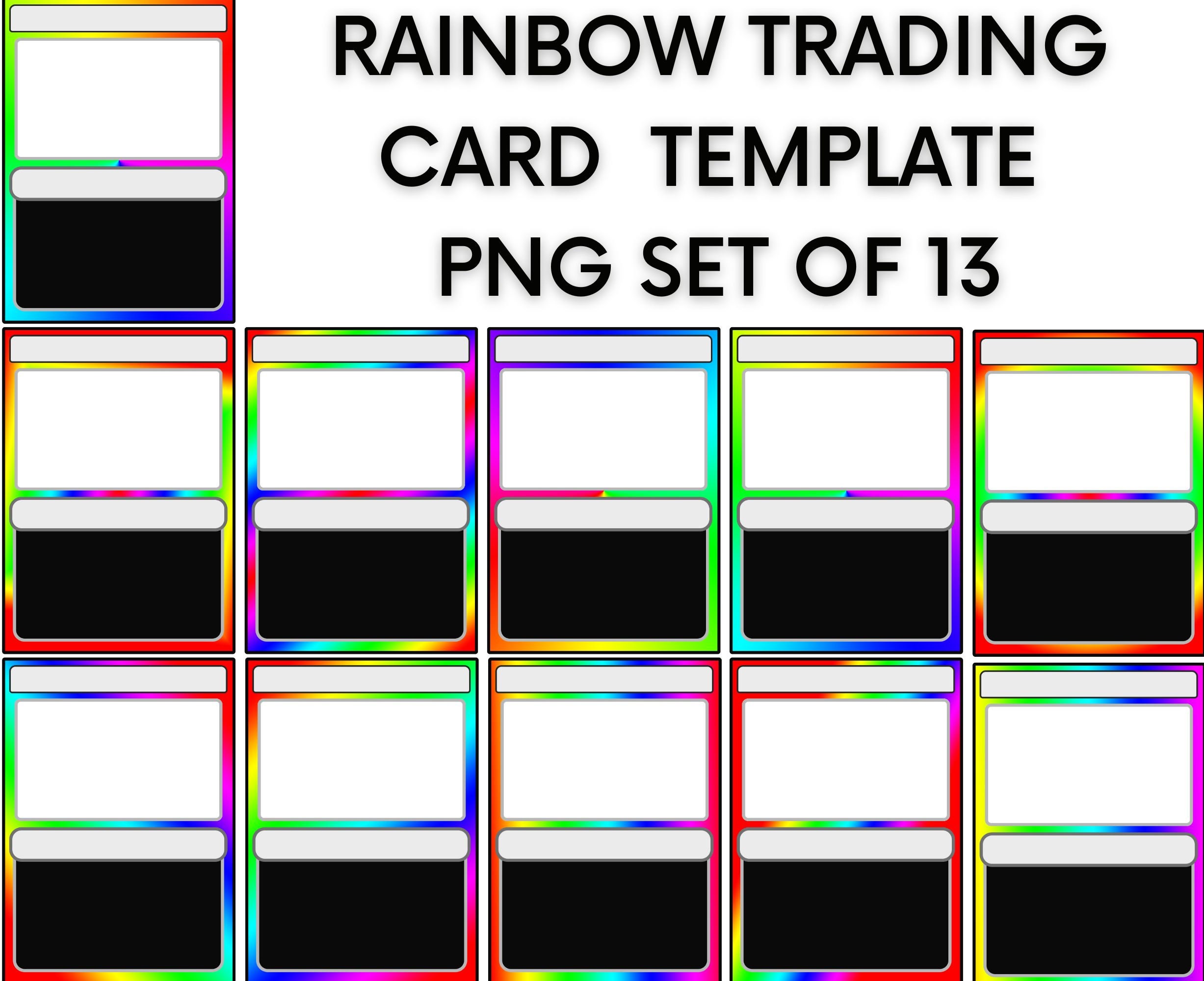 Blank Trading Card Template Rainbow Digital Cards for Events ...