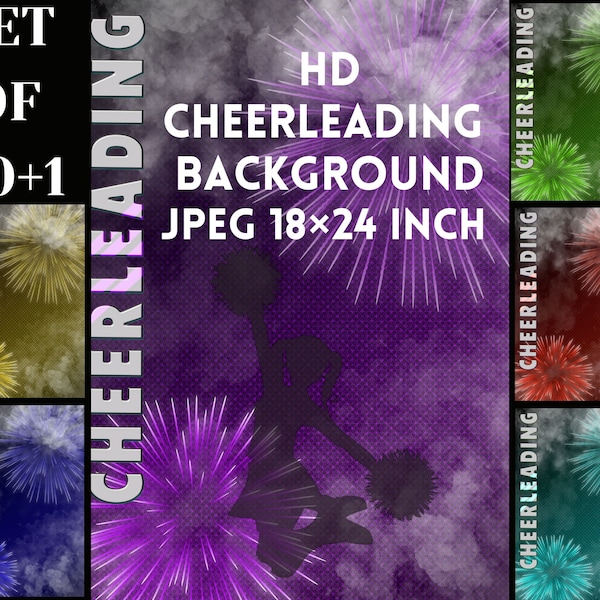 HD Cheerleader background, Sports Poster backdrop - 18 x 24 inch 300 dpi-Digital Download JPEG , photo background set of 9