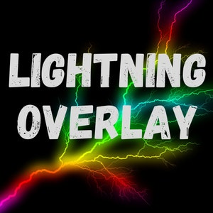 Rainbow sky Lightning photoshop overlay pack transparent background png set of 8