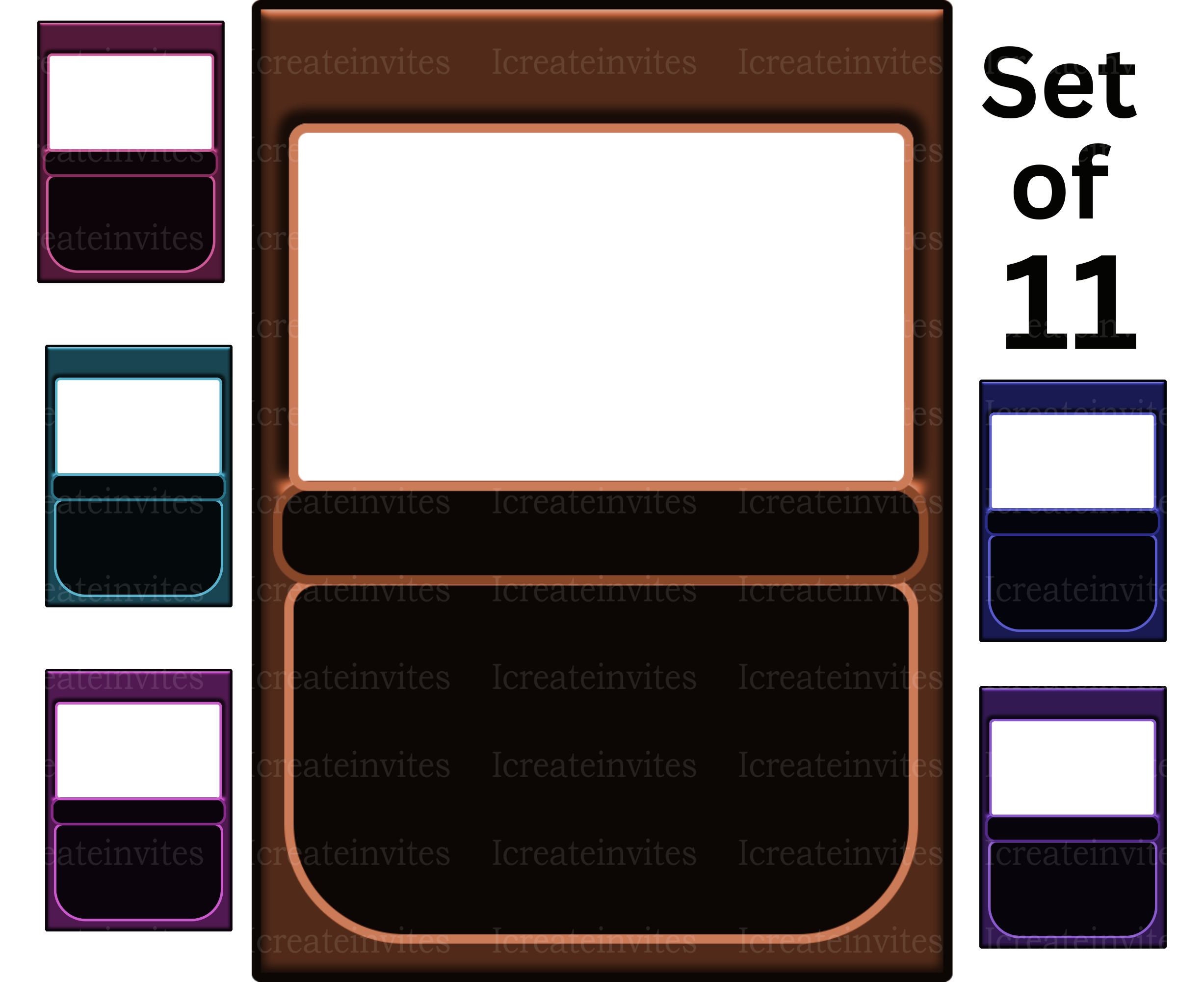 Blank Trading Card Template Transparent Background Png File Set of 11