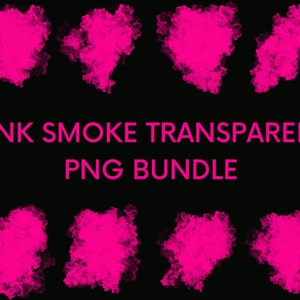 Pink Smoke clipart graphics overlay bundle transparent background png file