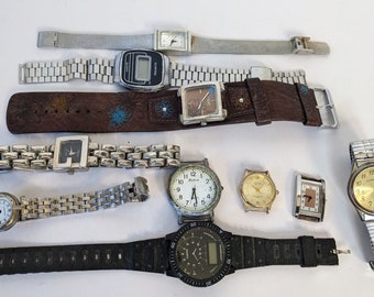Job Lot of 10 Vintage Watches Not Working Movements For Spares Repairs Jan21