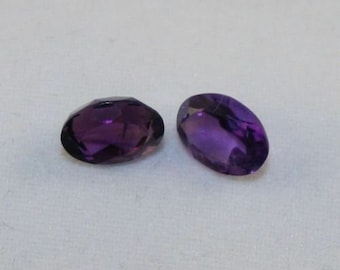 2 X Amethyst Edelsteine Facettiert Oval Lose 5x7 1.7ct Royal Purple Gems Am21 R9