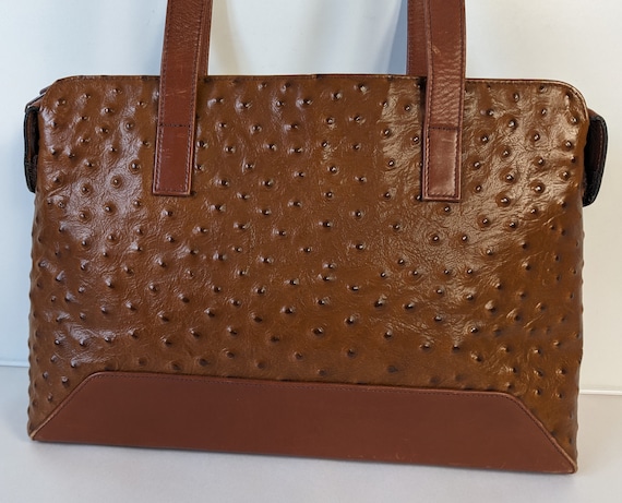 Vintage DUE FRATELLI Brown Embossed Leather Shoulder Bag Made in Canada Etsy