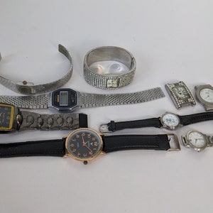 Job Lot of 10 Vintage Watches Not Working Movements For Spares Repairs FB31