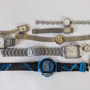 Job Lot of 10 Vintage Watches Not Working Movements For Spares Repairs MR02