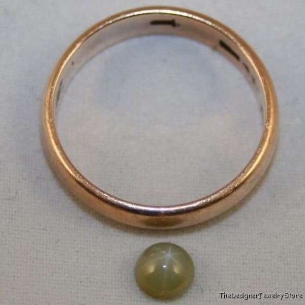 Lab Grown Light Green Star Sapphire Gemstone 5mm Round Cabochon Gem 0.6ct Sa30o