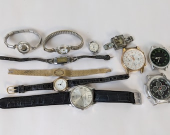 Job Lot of 11 Vintage Watches Not Working Movements For Spares Repairs MR31