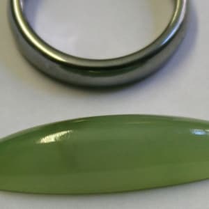 Natural Siberian Green Jade Loose Gemstone 8x31mm Oval Cabochon 13.4ct Gem Ja45c