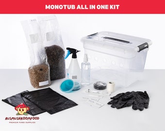 Monotub | DIY mystical Mushroom Full Grow Kit | Grain, Substrate & Accessories | Beginner Friendly (100g  dried fruits)