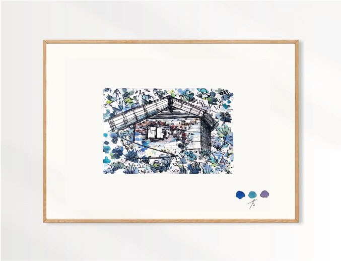 Tirage d'art A4 - Chalet d'hiver